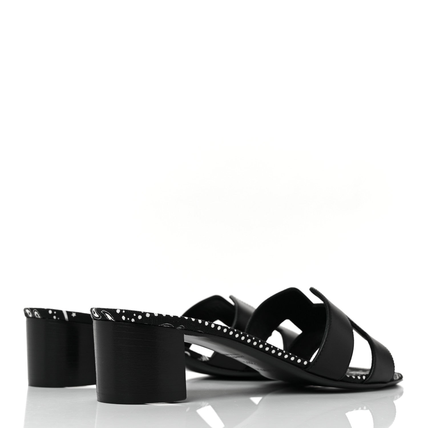 Hermes Calfskin Oasis Sandals 38.5 Black 4 of 9