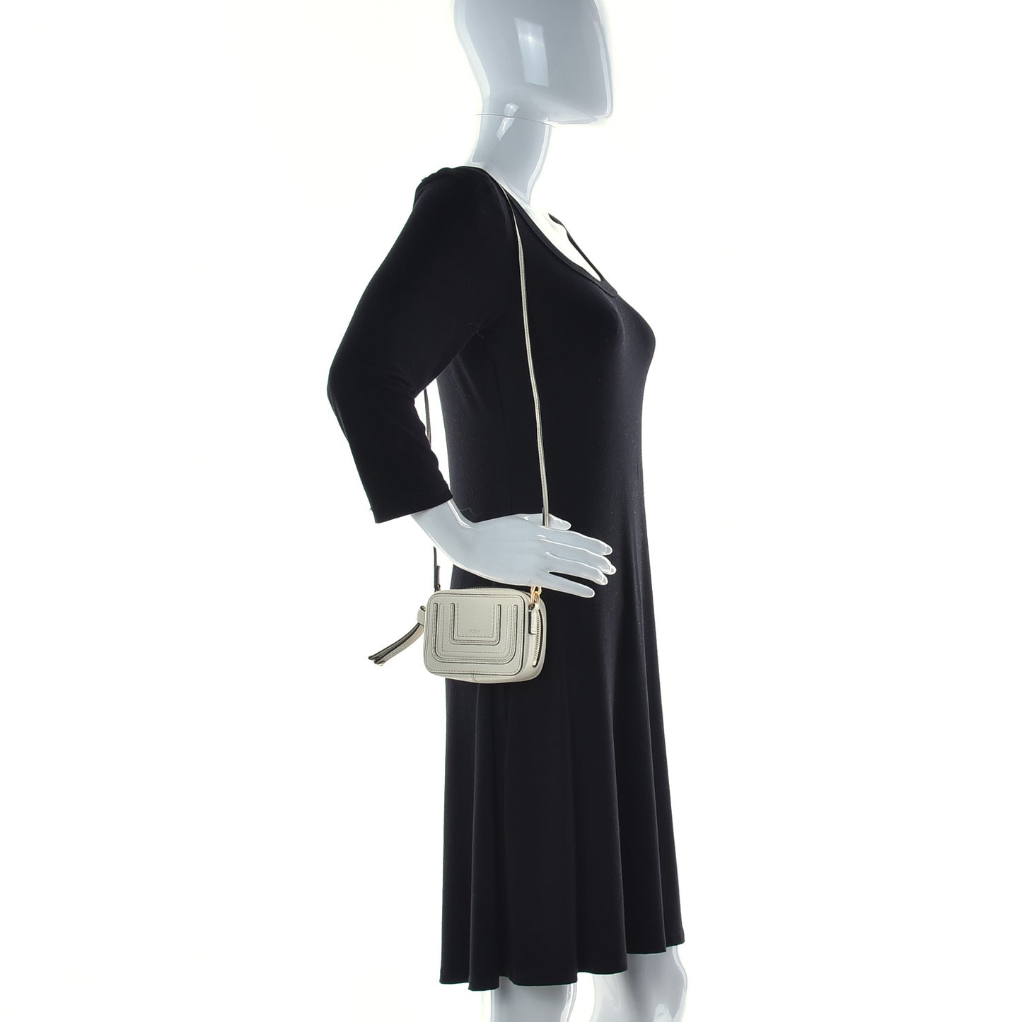 Calfskin Mini Marcie Crossbody Bag Natural White