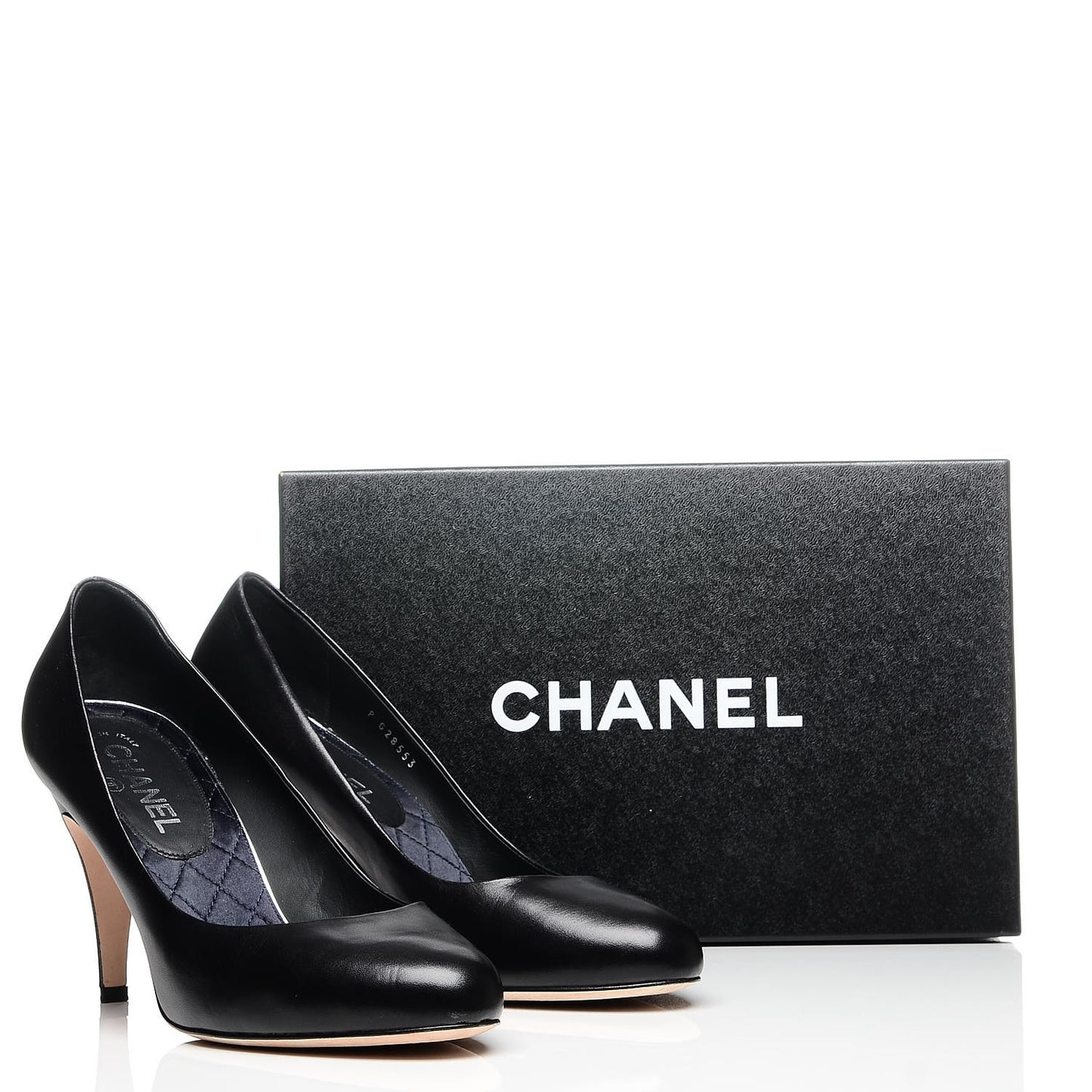 Lambskin Crystal CC Pumps 39 Black