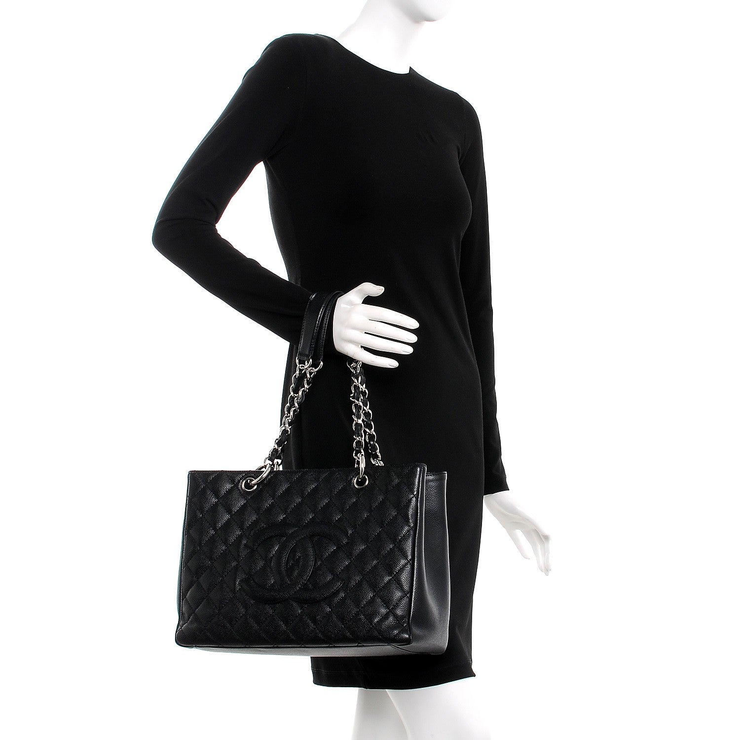 Chanel Caviar Quilted Grand Shopping Tote GST Black 2 of 14