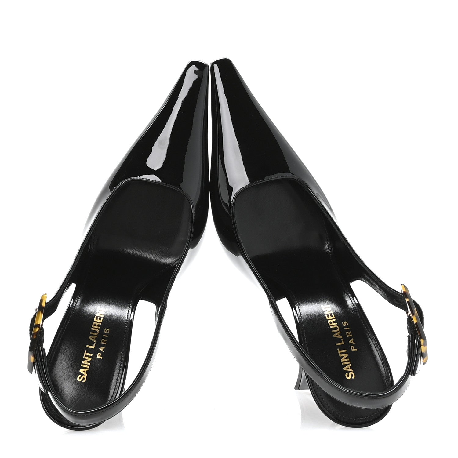 Saint Laurent Vernice Grupy Dune 110 Slingback Pumps 37 Black 2 of 9