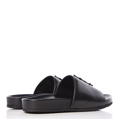 Saint Laurent Calfskin Monogram Joan Slide Sandals 35.5 Black 4 of 10