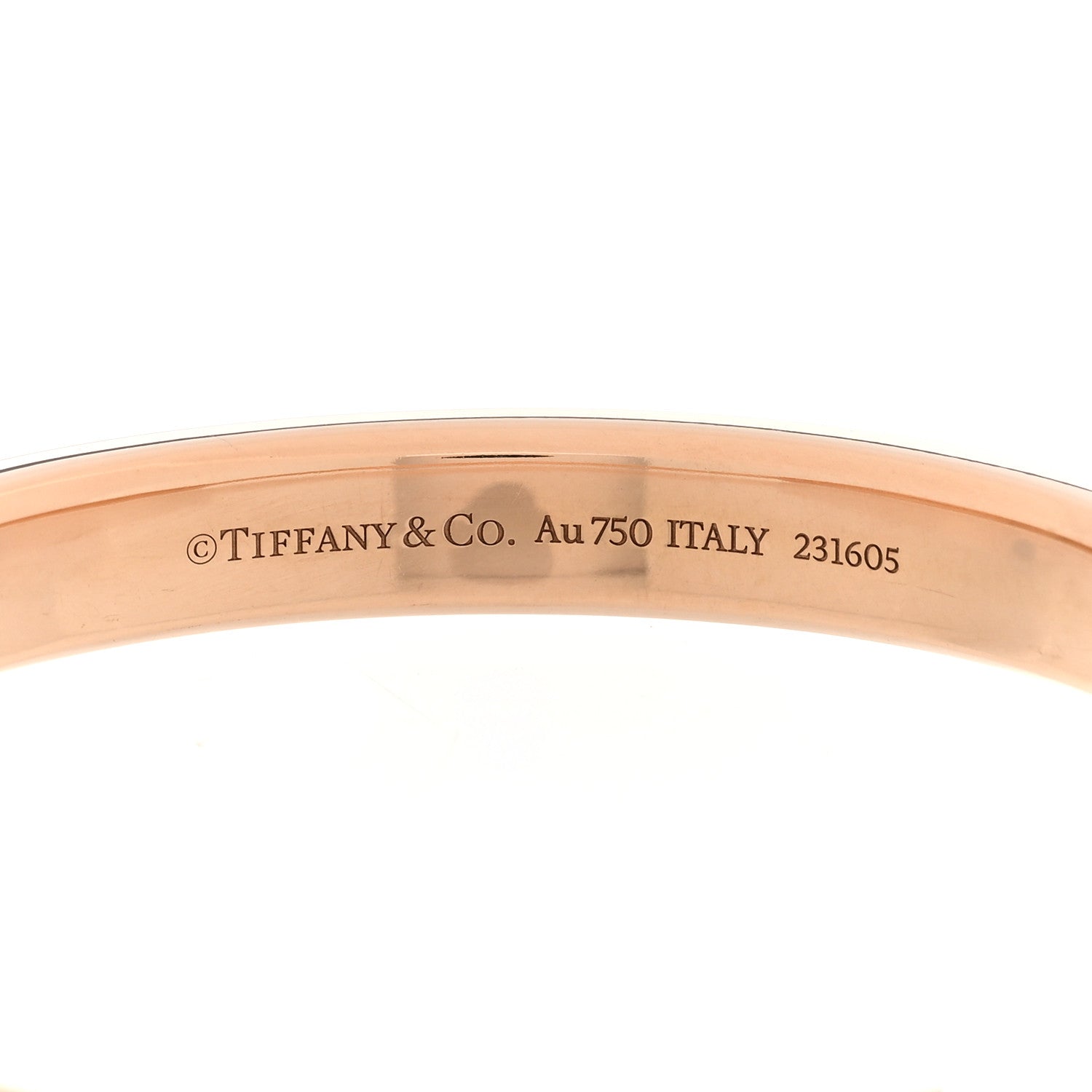 Tiffany 18K Rose Gold Tiffany Lock Bangle Bracelet 5 of 6