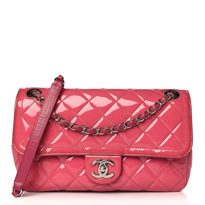 Chanel Patent Quilted Large Coco Shine Flap Pink 1 of 11