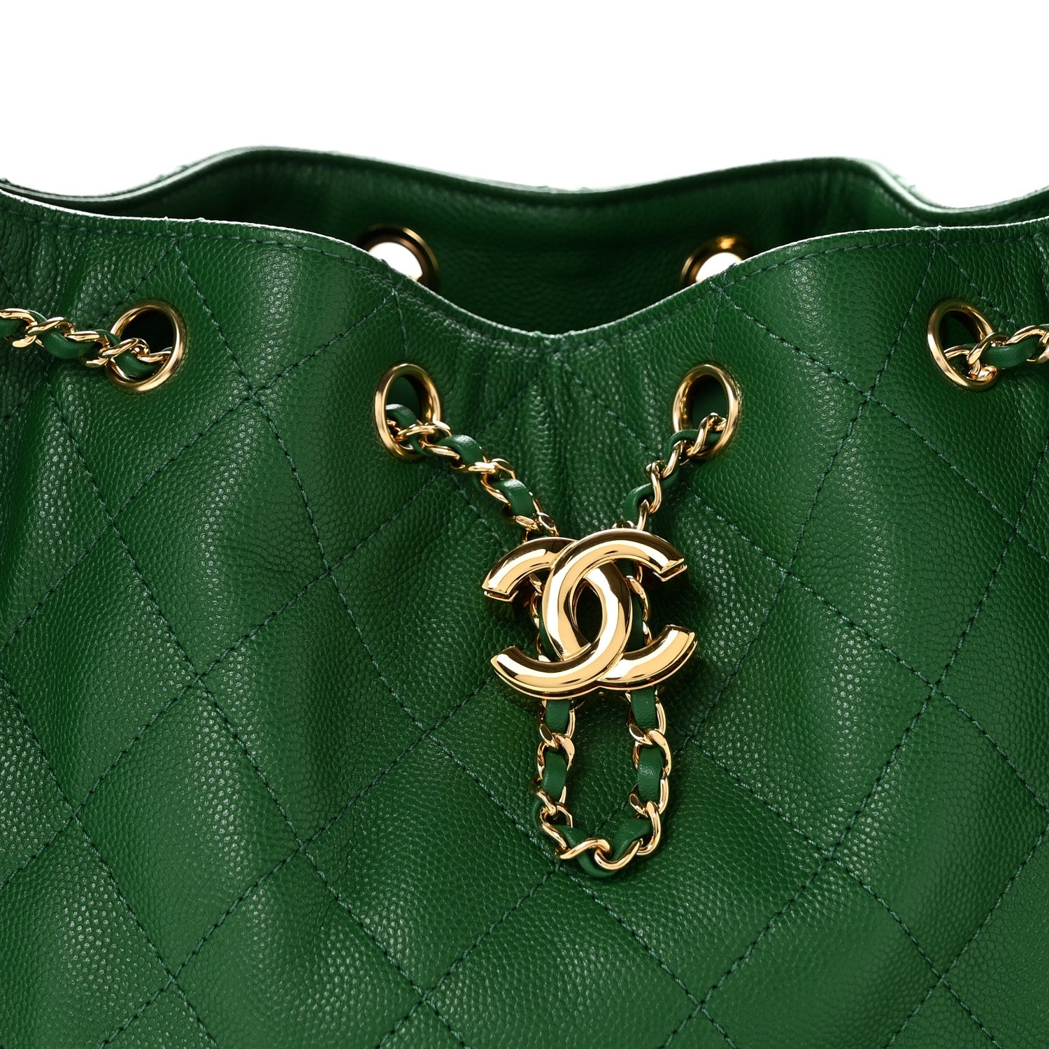 Chanel Caviar Quilted Small Chanel 25 Handbag Green 8 of 10