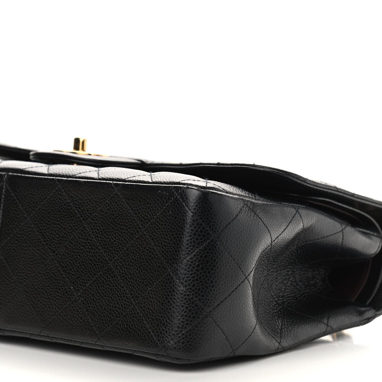 Caviar Quilted Jumbo Double Flap Black