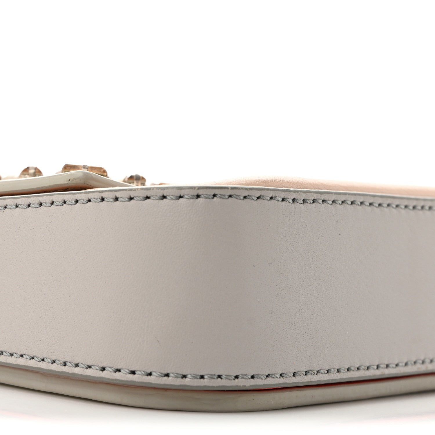 Fendi Vitello Dolce Crystal 3Baguette Shoulder Bag White Pink 9 of 16