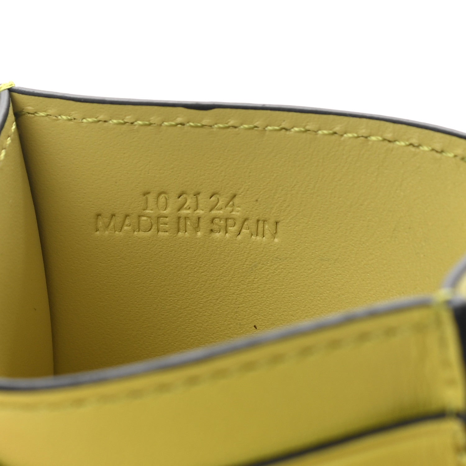 Loewe Calfskin Embossed Anagram Cardholder Lime Yellow 6 of 8