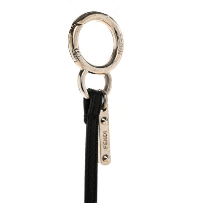 Fendi Fox Mink Goat Fur Mini Karlito Bag Charm White Black Flamingo 3 of 4