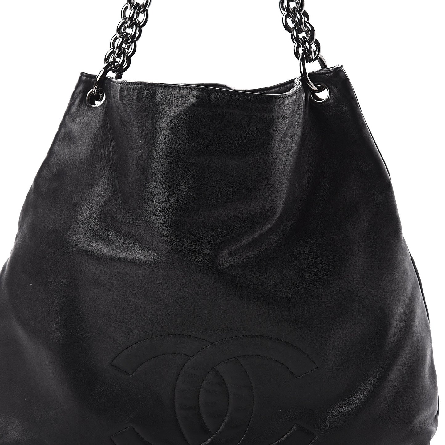 Lambskin Large Soft and Chain Hobo Black