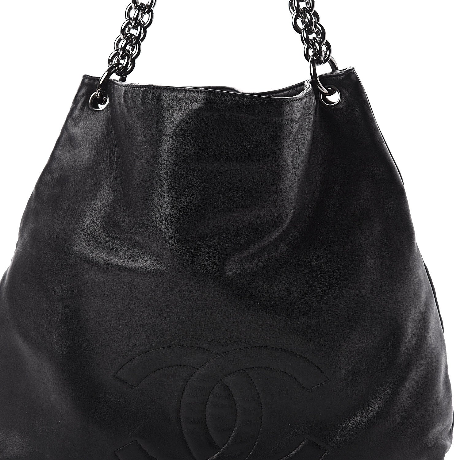 Chanel Lambskin Large Soft and Chain Hobo Black 7 of 9