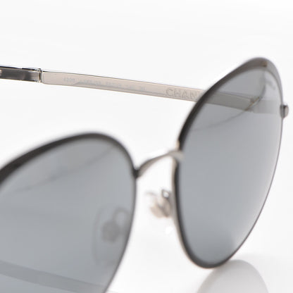 Chanel Round Spring Sunglasses 4206 Black Silver 5 of 9