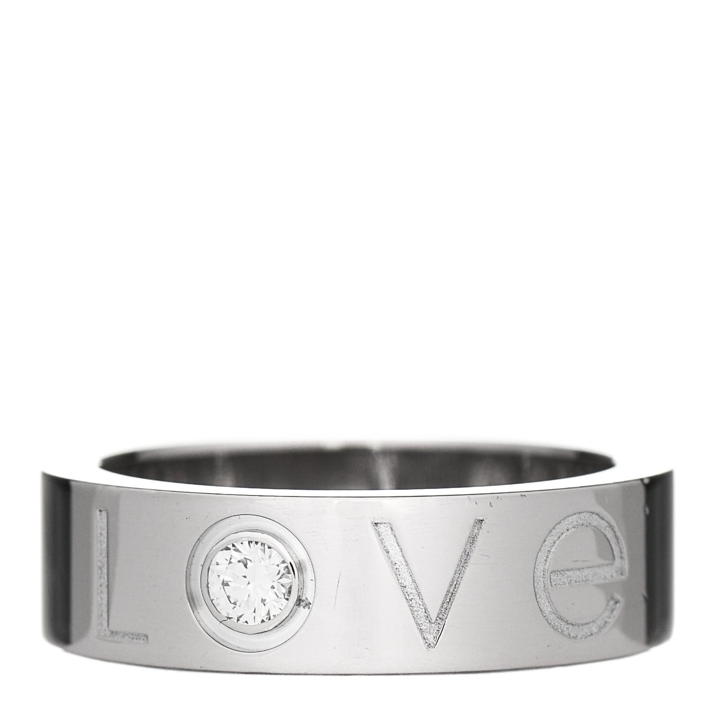 18K White Gold Diamond 5.5mm Christmas LOVE Ring 50 5.5