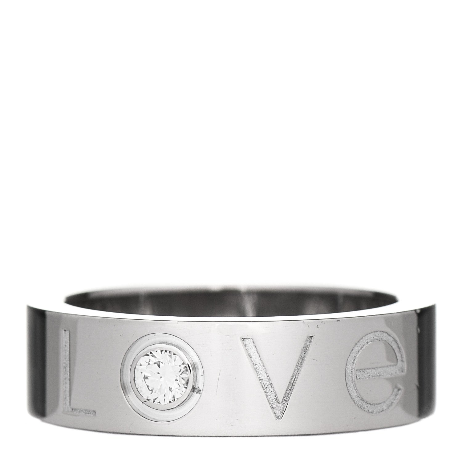 Cartier 18K White Gold Diamond 5.5mm Christmas LOVE Ring 50 5.5 1 of 5
