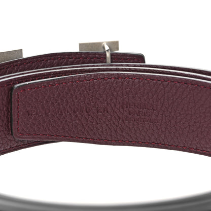 Hermes Box Togo 32mm H Belt 120 Black Bordeaux 3 of 6