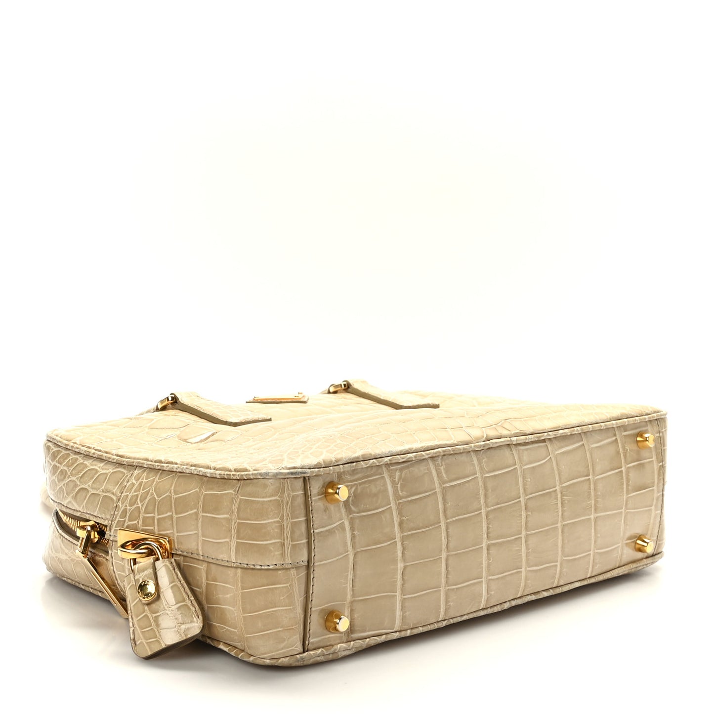 Crocodile Bauletto Bag Beige