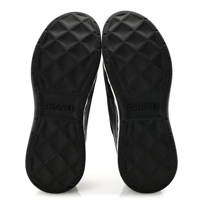 Chanel Velvet Calfskin Mixed Fibers CC Sneakers 38 Black 6 of 9