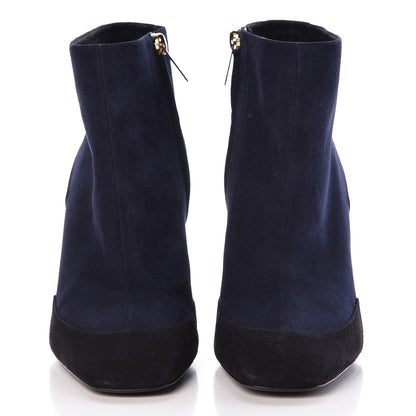 Hermes Suede Goatskin Neila Ankle Boots 37 Marine Black 2 of 13