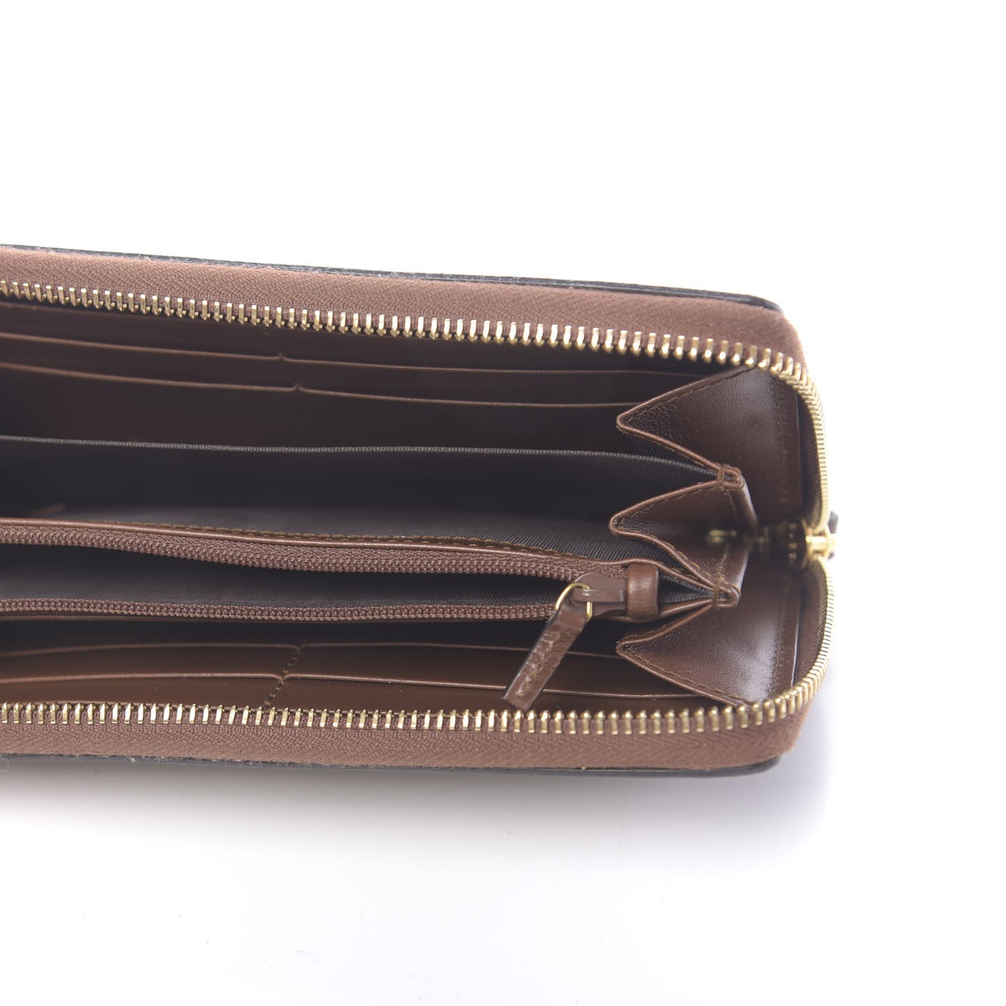 GG Supreme Monogram Cuoio Toscano Zip Around Wallet Beige Ebony Cuir