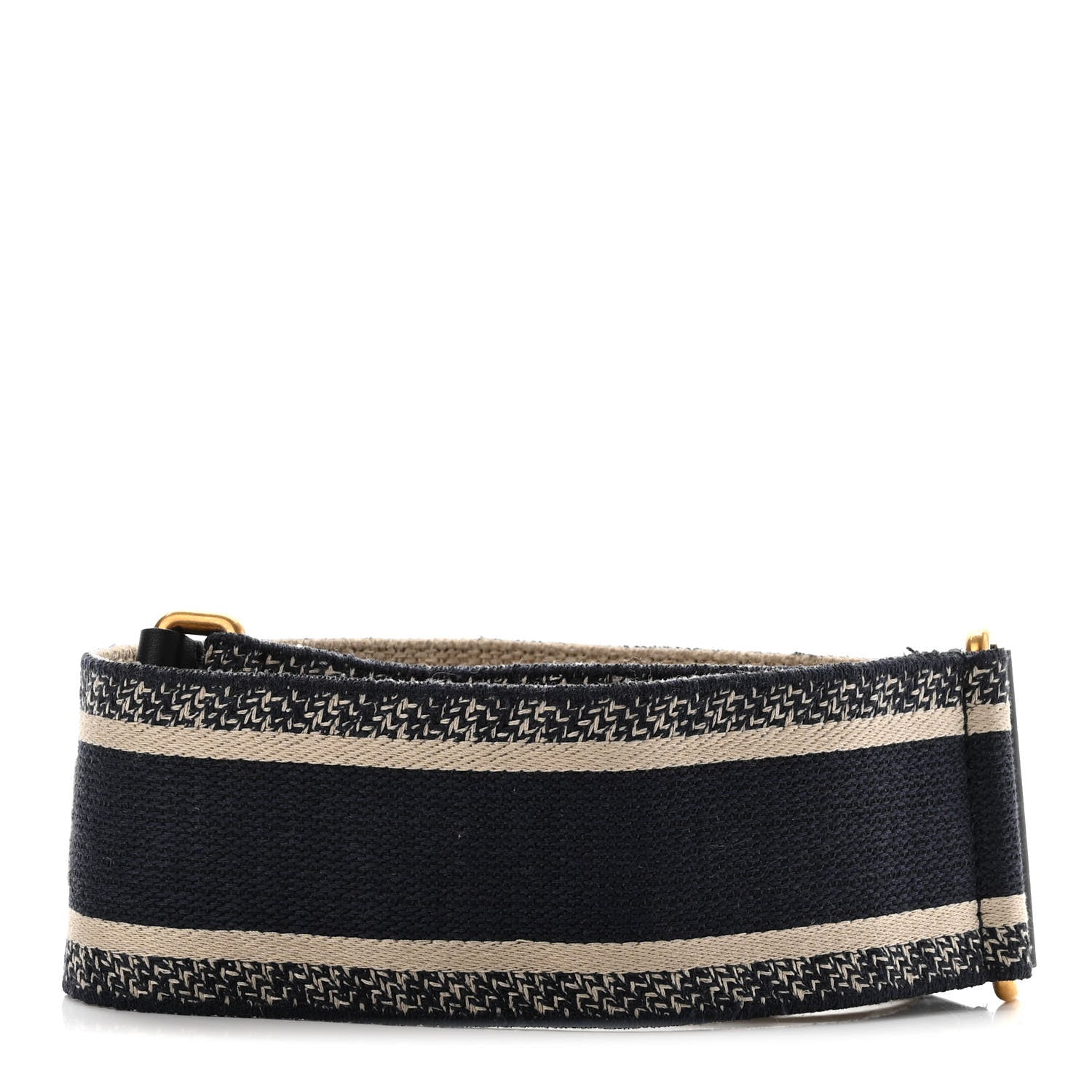 Christian Dior Canvas Embroidered Shoulder Strap Blue 2 of 5