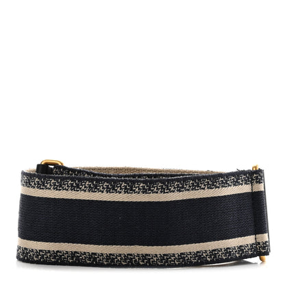 Christian Dior Canvas Embroidered Shoulder Strap Blue 2 of 5
