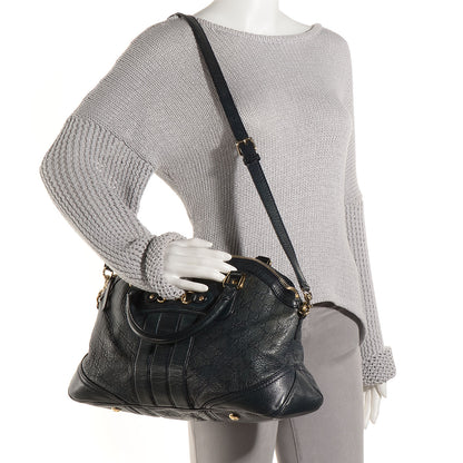 Gucci Guccissima Medium Cathrine Dome Satchel Dark Blue 2 of 9