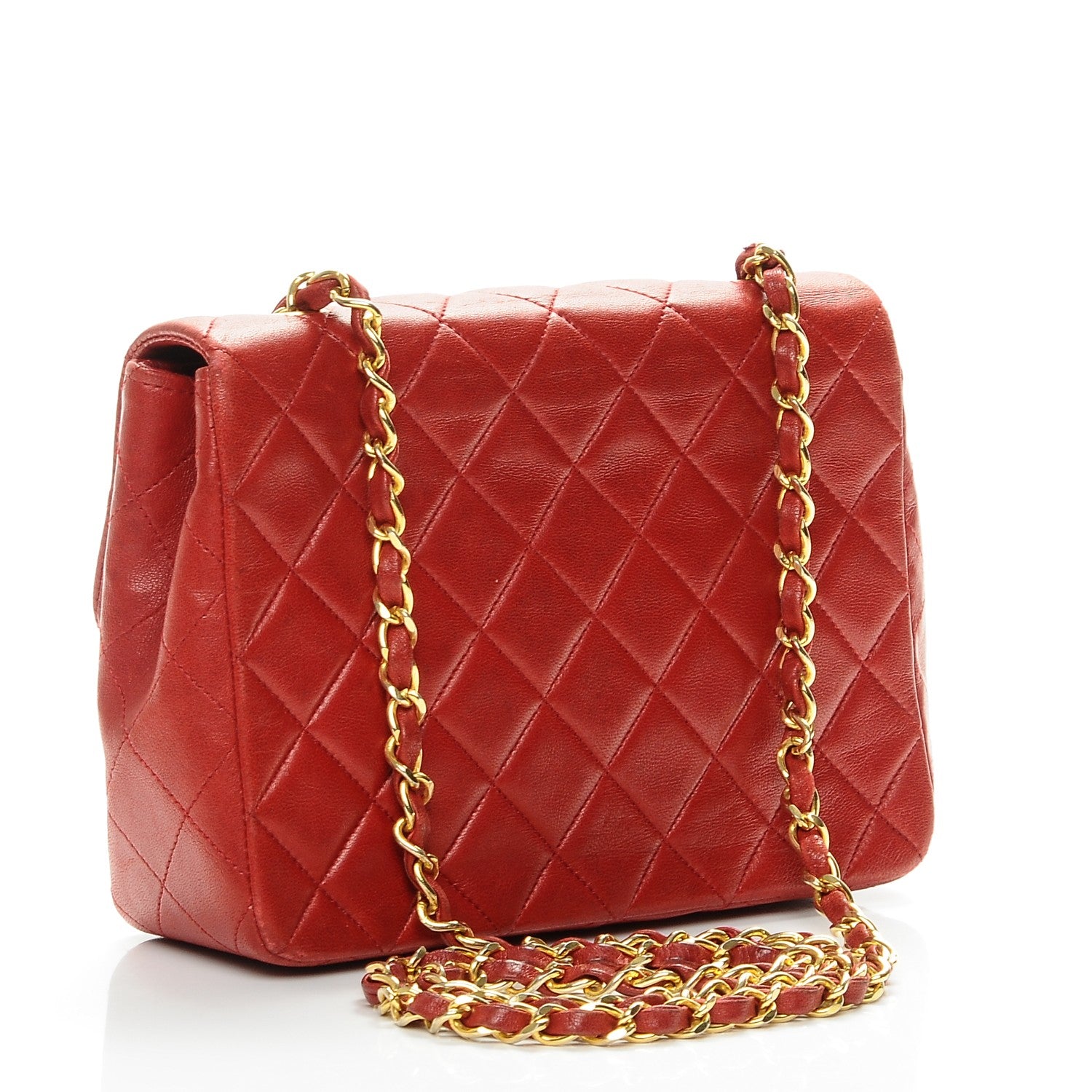 Chanel Lambskin Quilted Small Single Flap Red 3 of 8