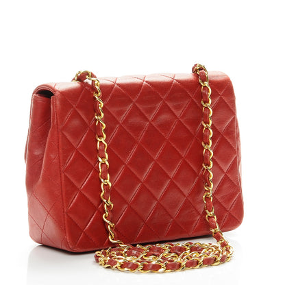 Chanel Lambskin Quilted Small Single Flap Red 3 of 8