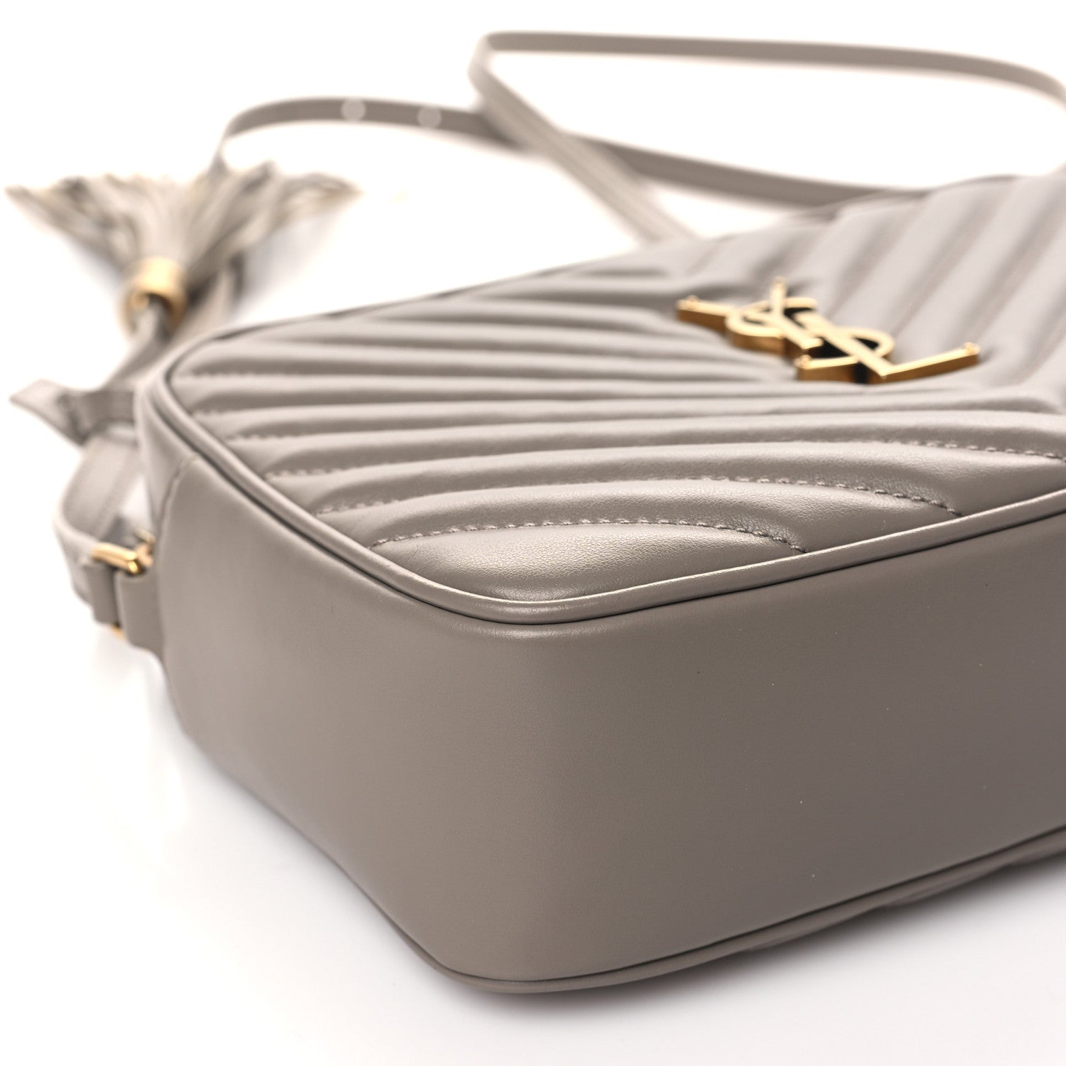 Saint Laurent Calfskin Matelasse Monogram Lou Camera Bag Greyish Brown 9 of 11