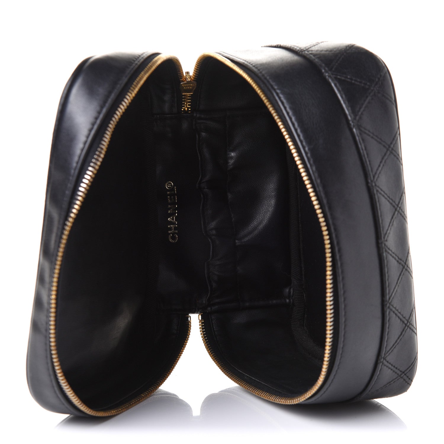 Chanel Lambskin Vanity Cosmetic Case Black 4 of 12