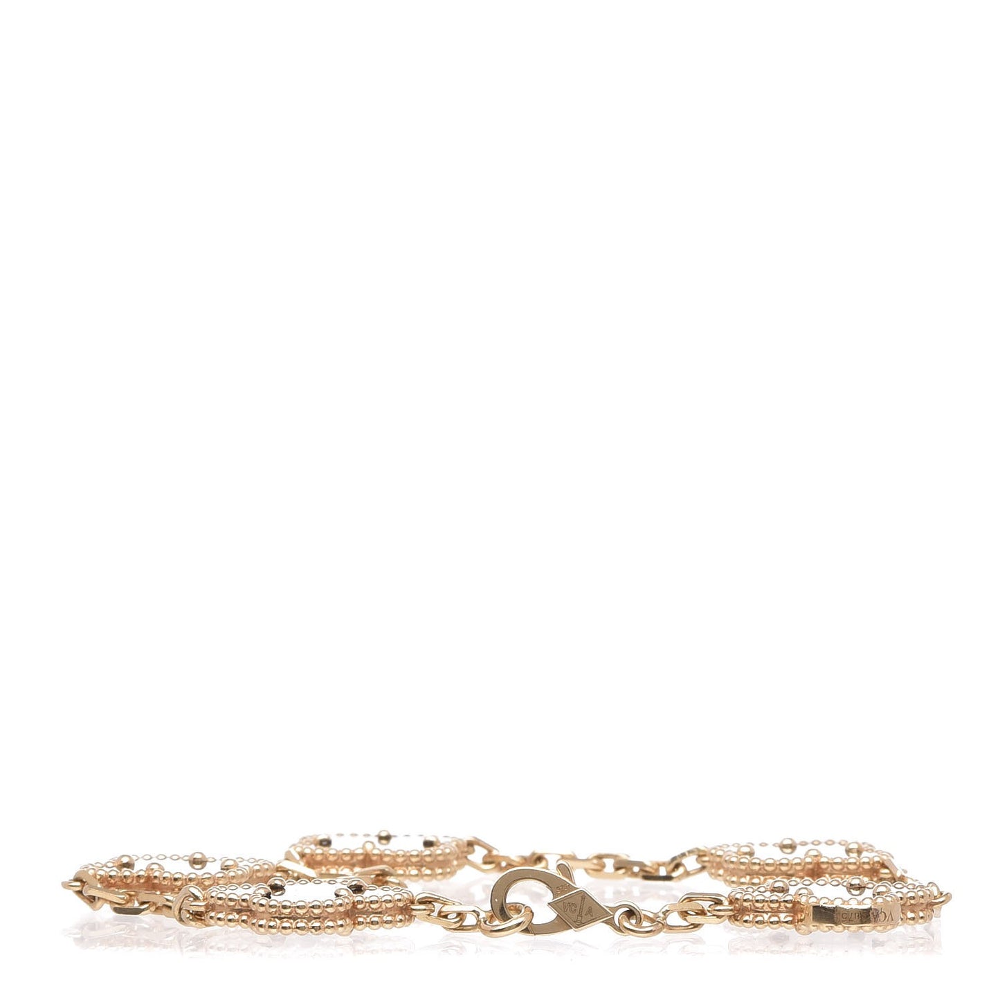 18K Yellow Gold Black Onyx 5 Motifs Vintage Alhambra Bracelet