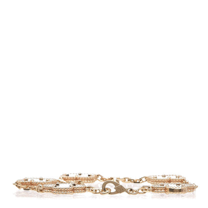 Van Cleef & Arpels 18K Yellow Gold Black Onyx 5 Motifs Vintage Alhambra Bracelet 3 of 5