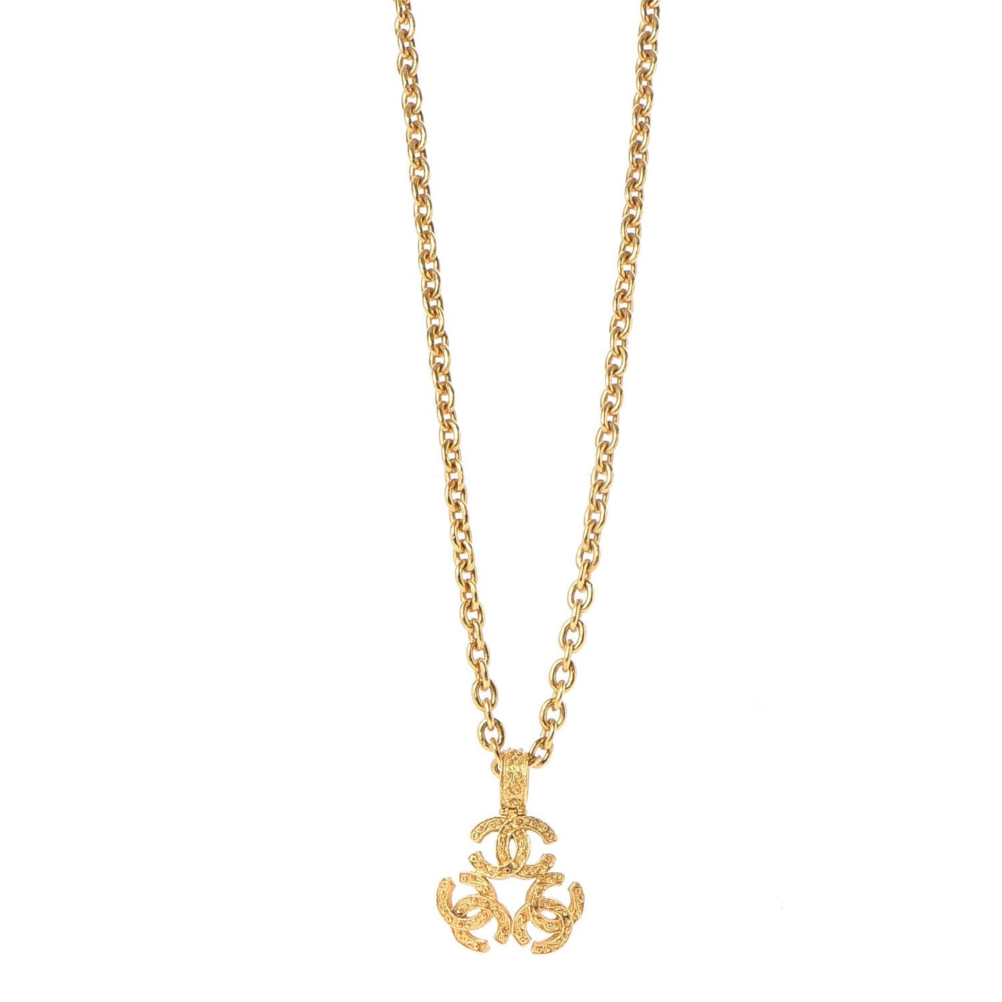 Triple CC Chain Necklace Gold