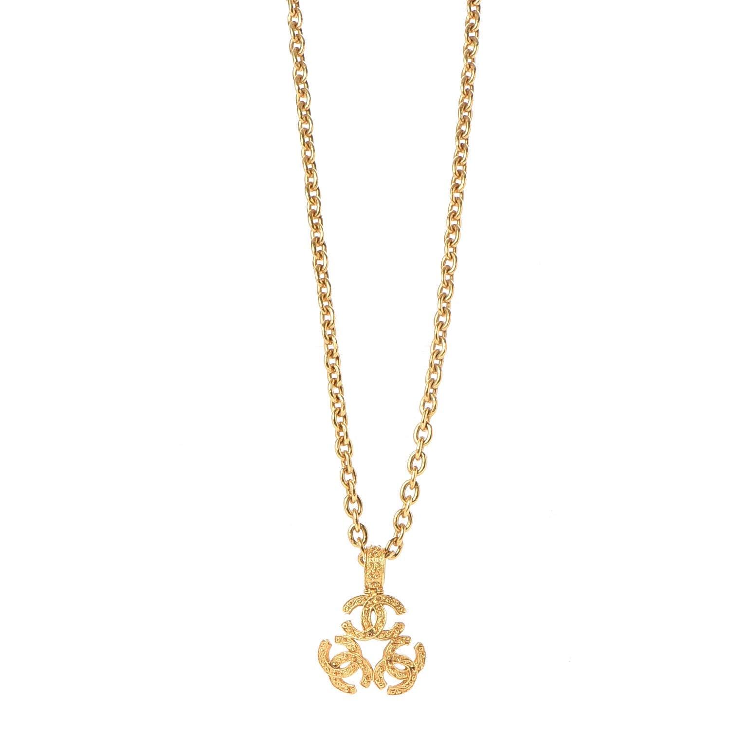 Chanel Triple CC Chain Necklace Gold 1 of 6