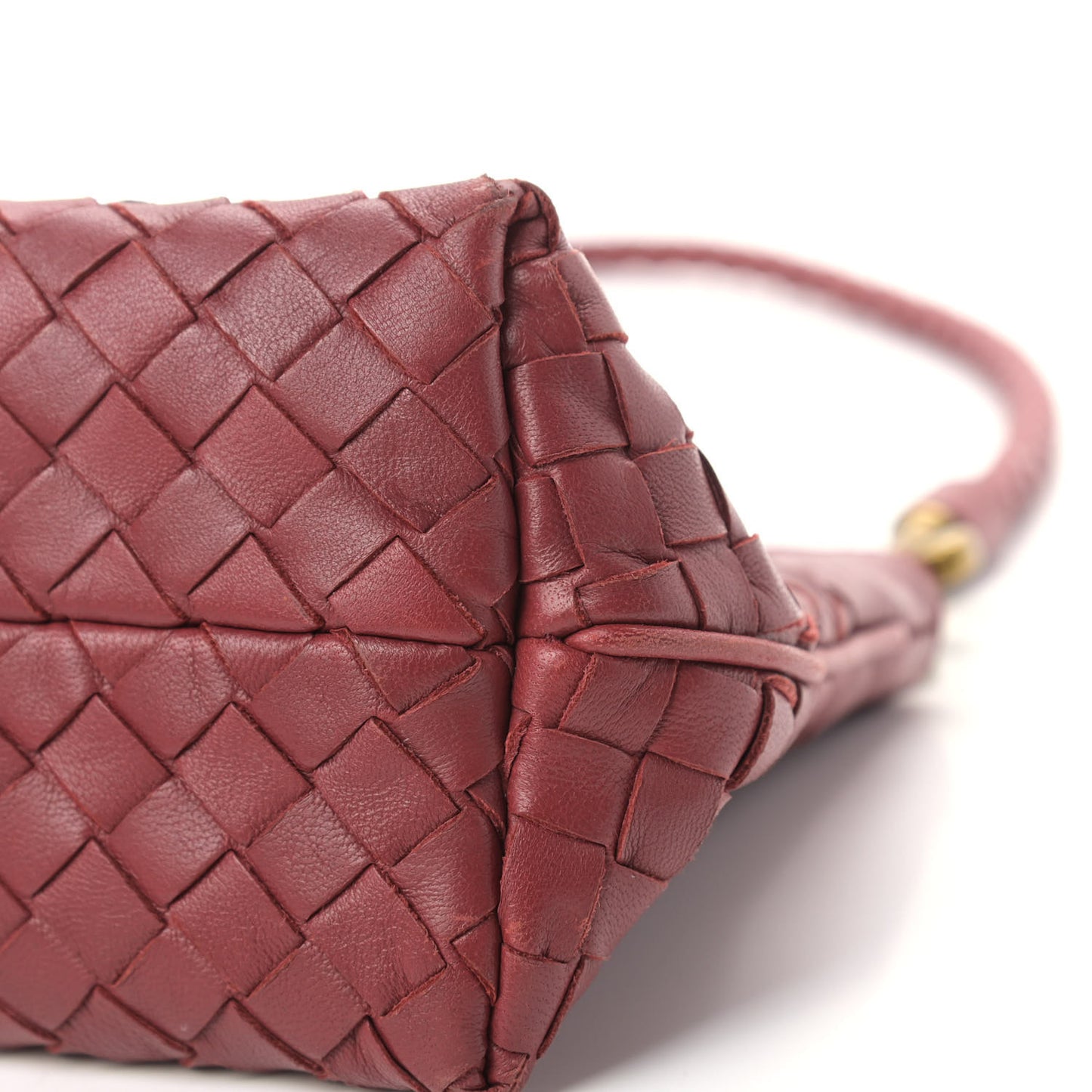 Nappa Intrecciato Shoulder Bag Dark Red