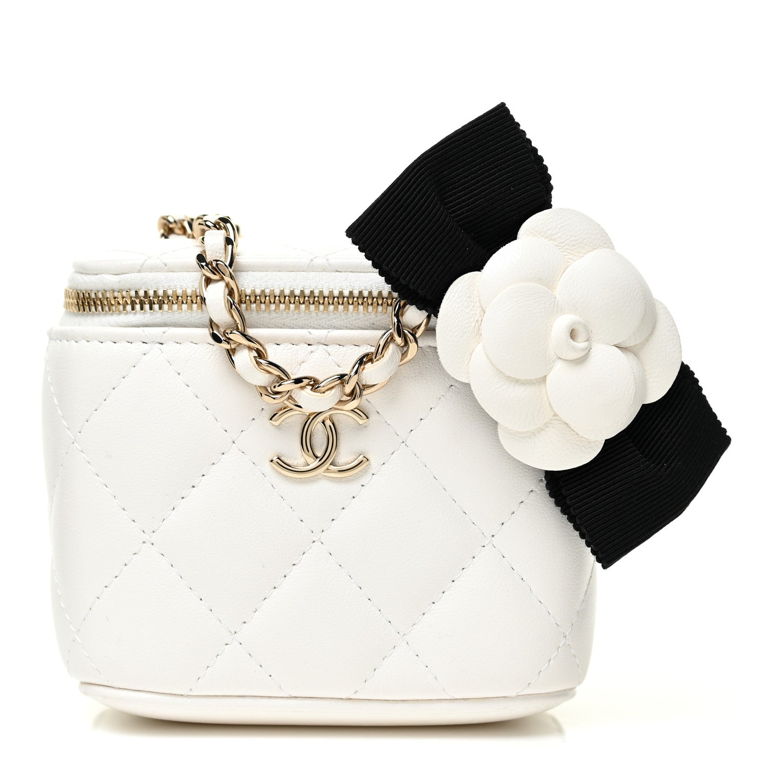 Chanel Lambskin Quilted My Chanel Lady Vanity Case With Chain White 1 of 13