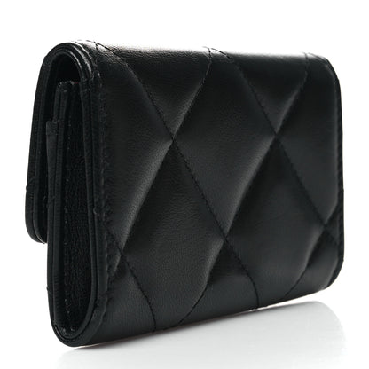Chanel Lambskin Quilted Chanel 19 Flap Card Holder Black 3 of 9