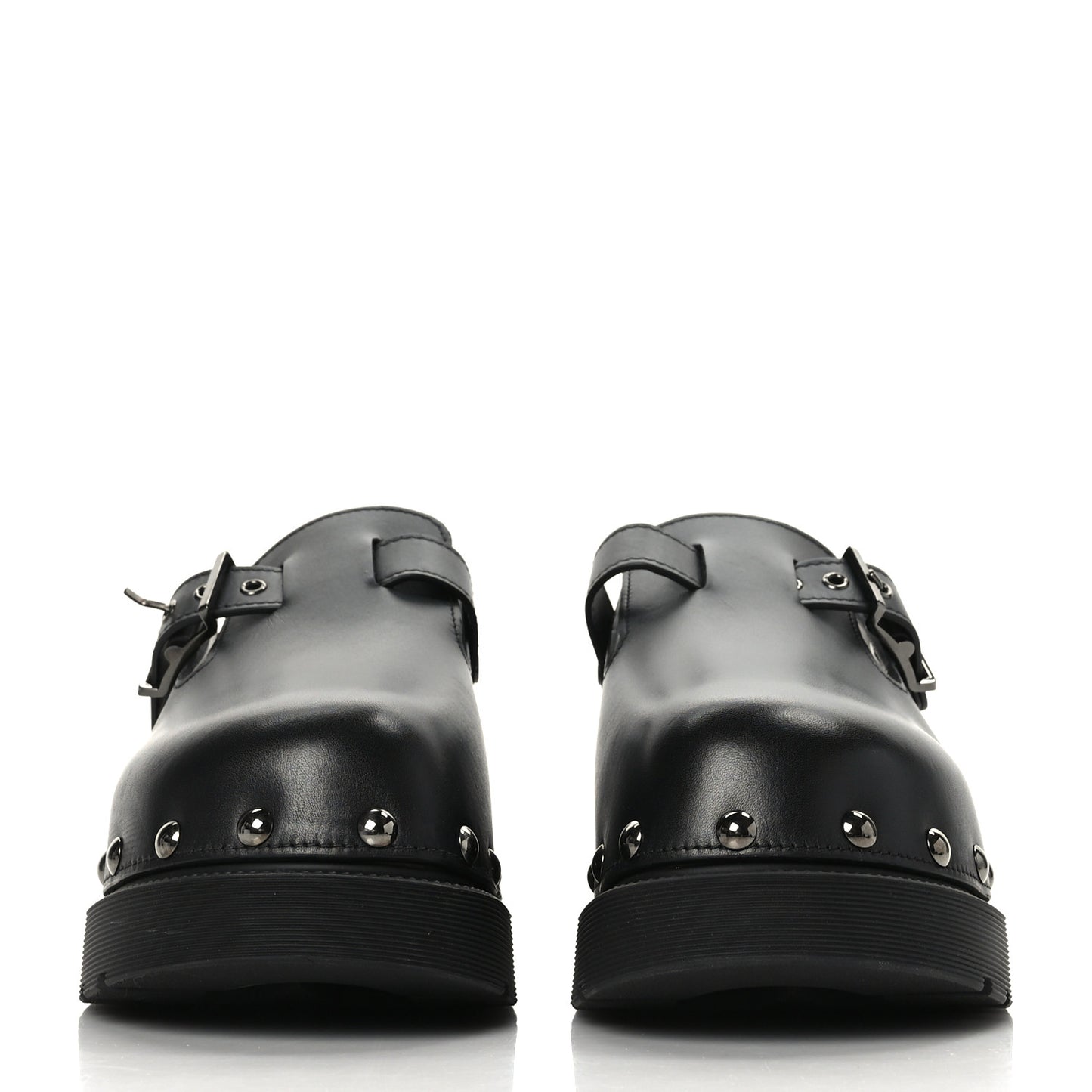 Calfskin Diorquake Buckled Lug Sole 15mm Clogs 41 Black