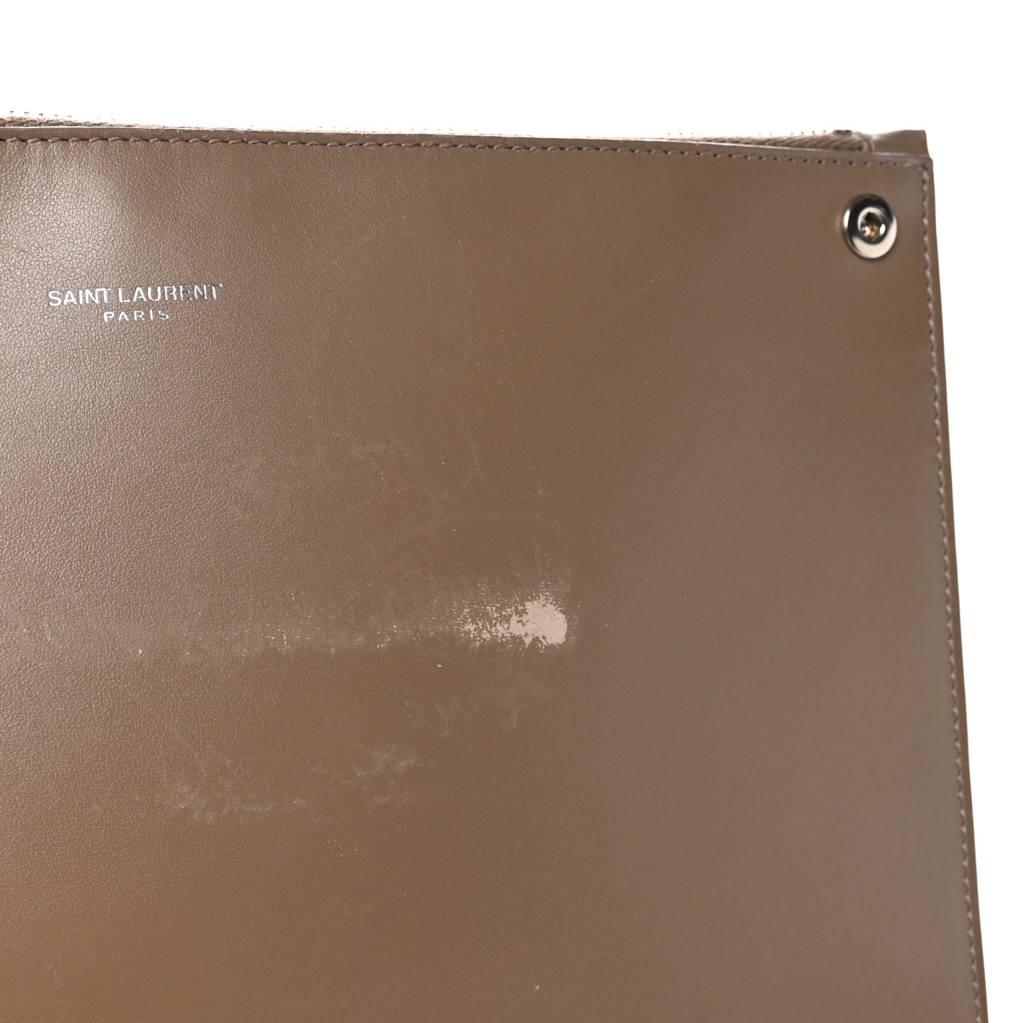 Grained Calfskin Topstitch Small Classic Sac De Jour Taupe