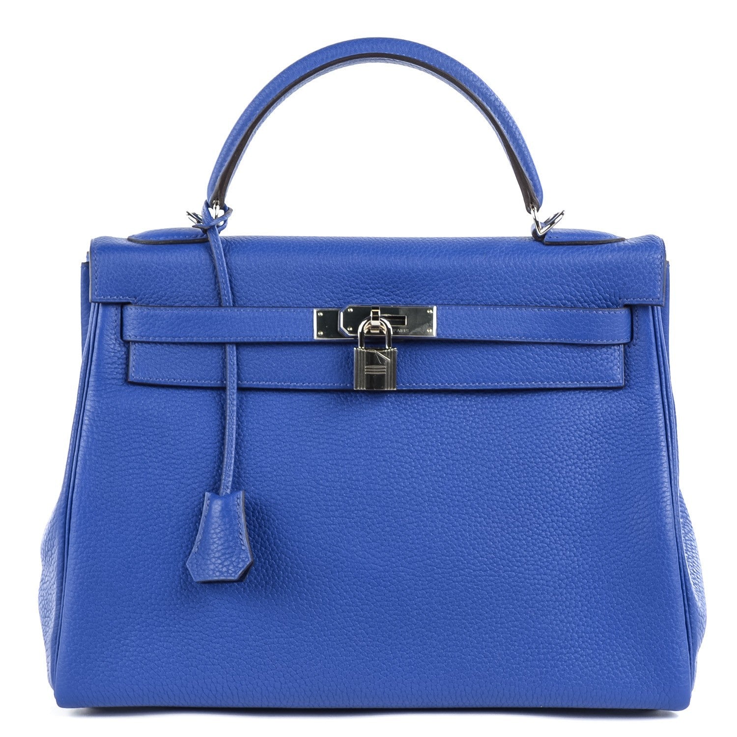 Hermes Taurillon Clemence Kelly Retourne 32 Bleu Electrique 1 of 28