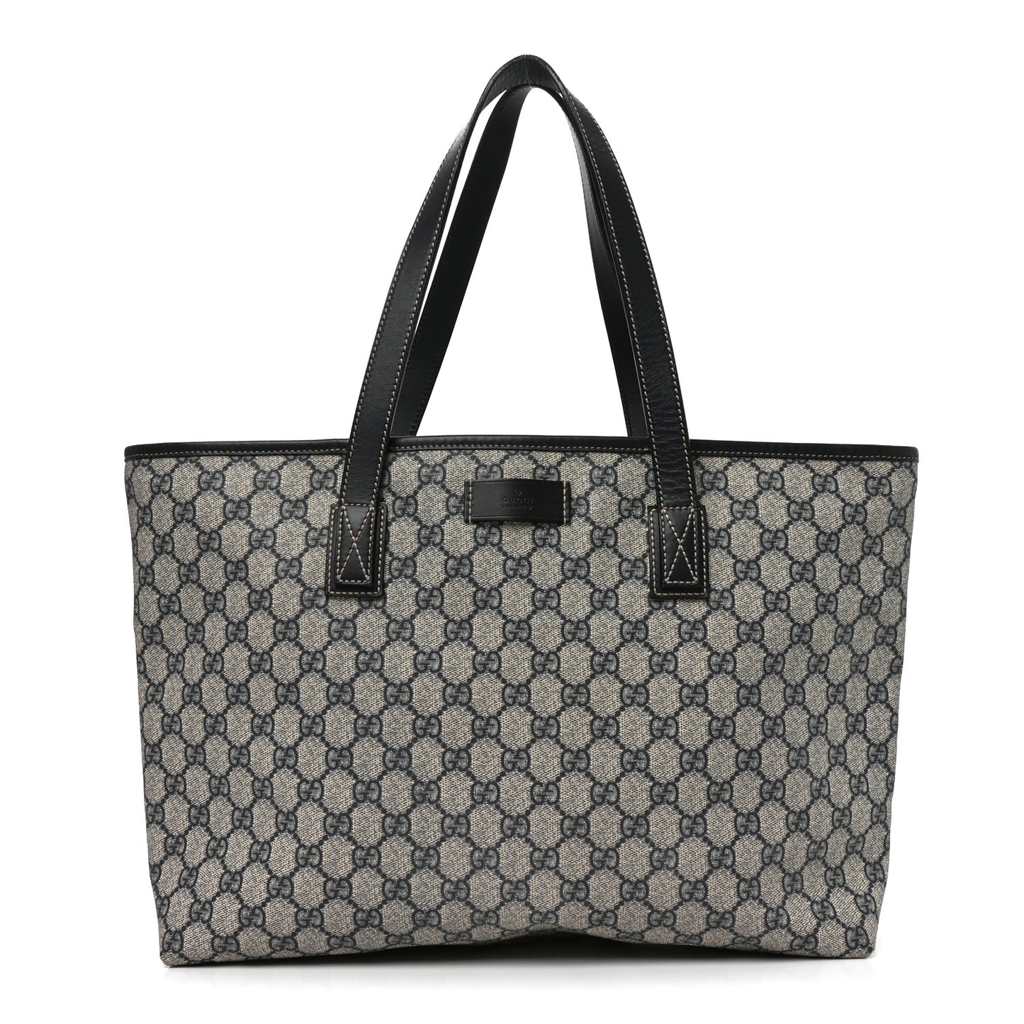 GG Supreme Monogram Medium Zippered Shopping Tote Navy