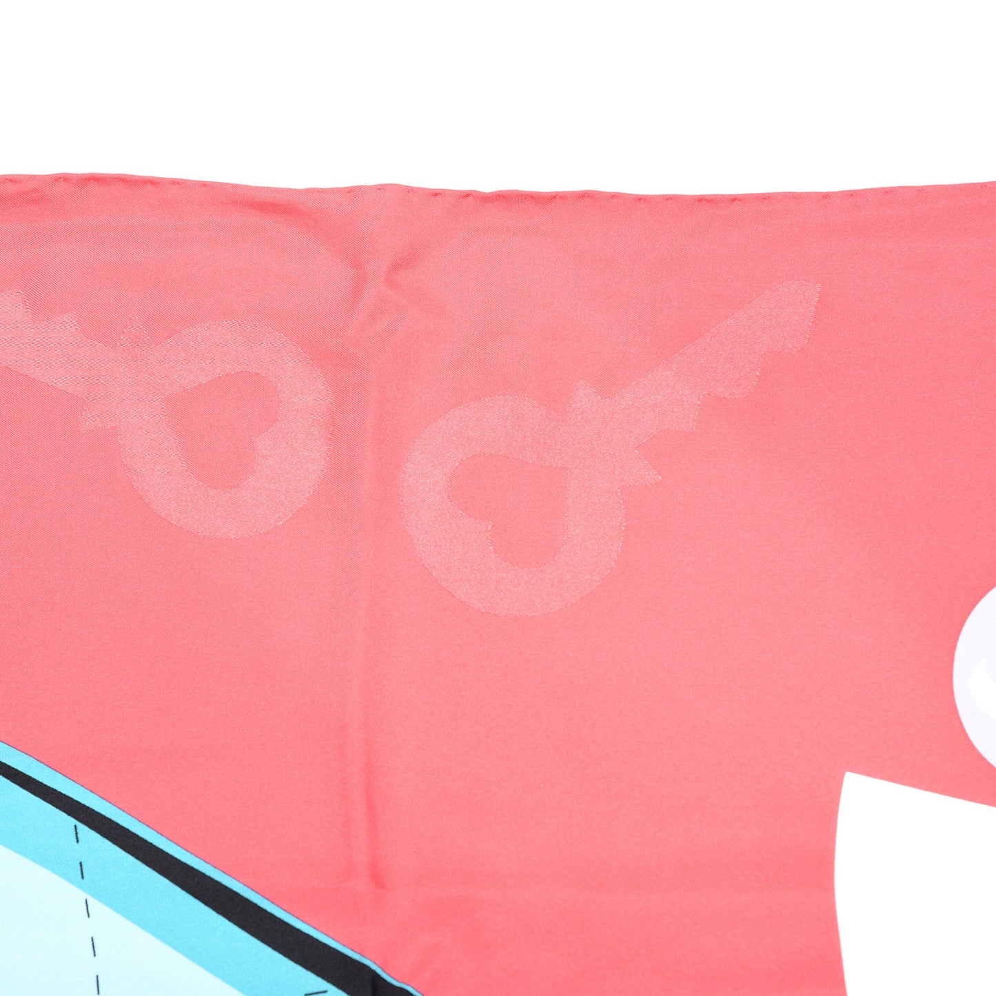 Silk CC Lock Square Scarf Dark Pink