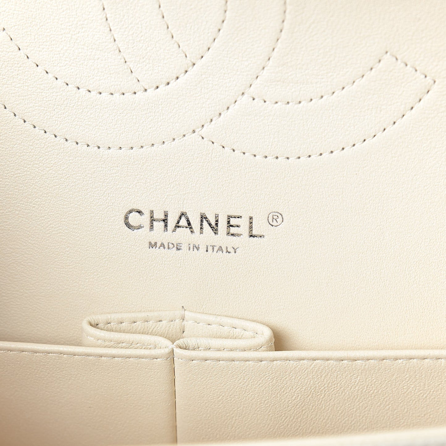 Pearly Caviar Quilted Jumbo Double Flap Dark White