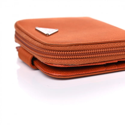 Prada Tessuto Nylon Compact Zip Around Wallet Arancio 8 of 8