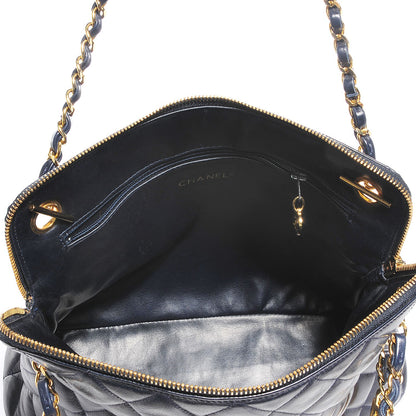 Chanel Lambskin Quilted Shoulder Bag Navy Blue 8 of 8