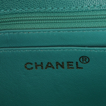 Chanel Caviar Stitched Small Kelly Flap Bag Turquoise 6 of 7