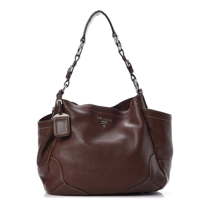 Prada Vitello Daino Side Pocket Hobo Bruciato 1 of 8