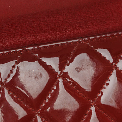 Chanel Patent Calfskin Quilted Large Brilliant Flap Wallet Dark Red 15 of 15