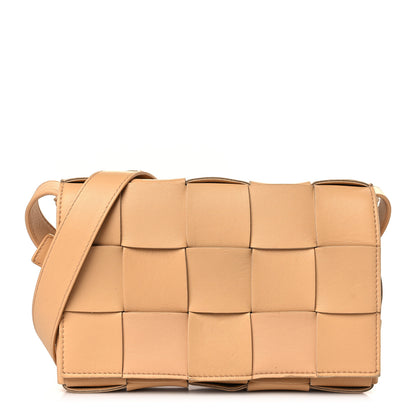 Bottega Veneta Lambskin Maxi Intrecciato Cassette Crossbody Bag Almond 1 of 10