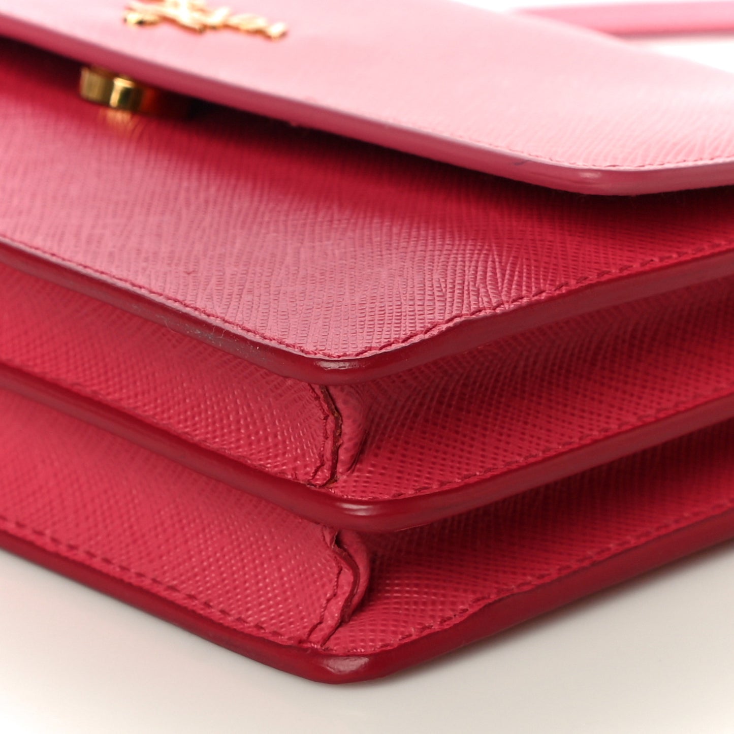 Saffiano Lux Metal Flap Wallet with Strap Peonia Geranio